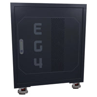 EG4 3-Slot Battery Rack with locking front door and built-in 300A busbars for home and commercial energy storage