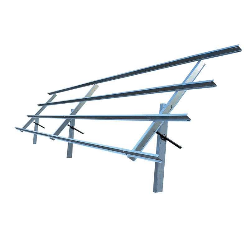 12 Panel Commercial Sinclair Sky Rack 2.0 Ground Mount Panel Racking Solar Kit (Seasonal Adjust) Made in USA - 89.6 x 44.6" Panel Size
