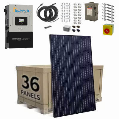 19.2KW Off-Grid Solar Power System -  30,000W 120/240V Inverter capacity + 57.2 kWh Lithium Battery Capacity +  ~48x 400W Mono 