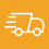 Yellow delivery truck icon on a white background
