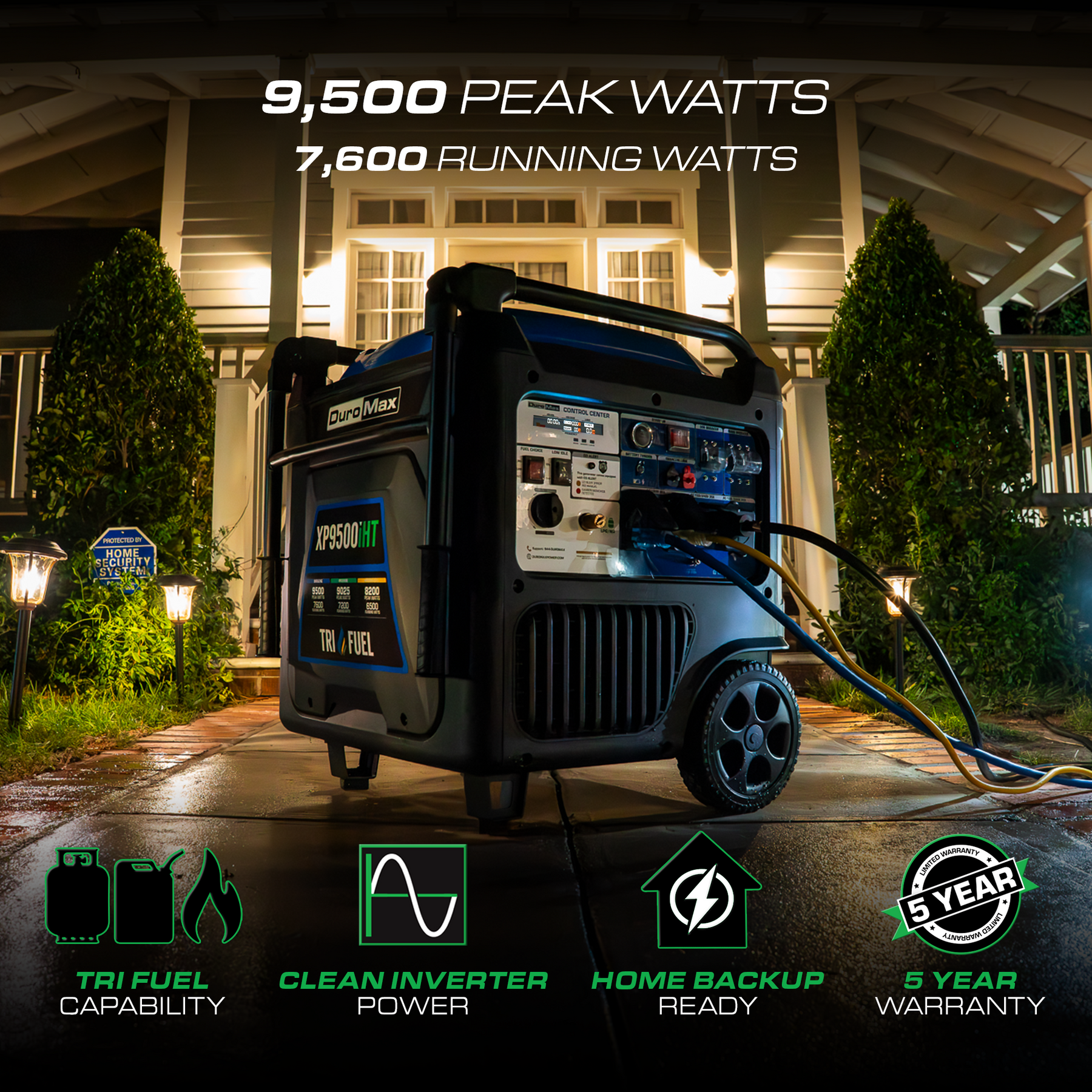 DuroMax XP9500iHT 9500W Tri Fuel Inverter Generator