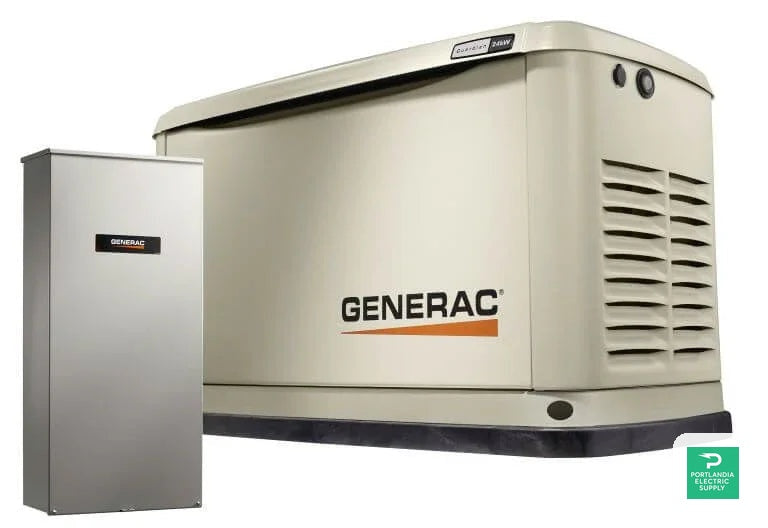 Generac Guardian 24KW Home Backup Air-Cooled Gas Engine Generator in Aluminum Enclosure - G007210-10 — detail close-up
