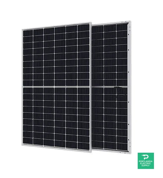 Talesun 108 Mono Cells Black/Silver 440w Solar Panel - TM7G54M 440W — side angle
