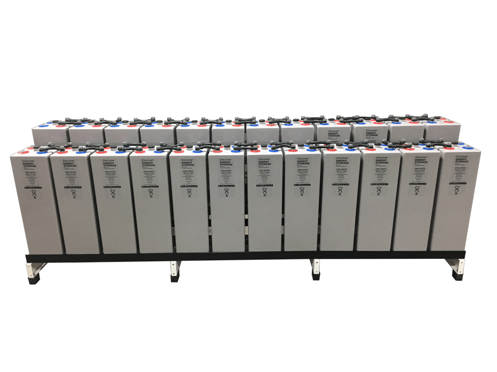Discover Battery OPzV Tubular Gel 1,265Ah 60.7kWhr / 48VDC w/ Racking & Interconnects (24) Battery Bank