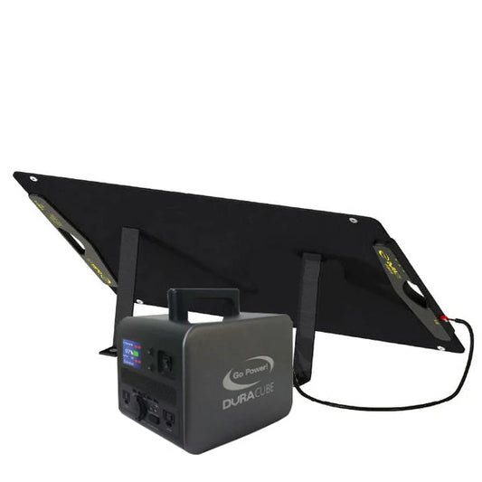 Go Power! DuraLite 100W Solar Panel + DuraCUBE 500 Power Station Combo Kit