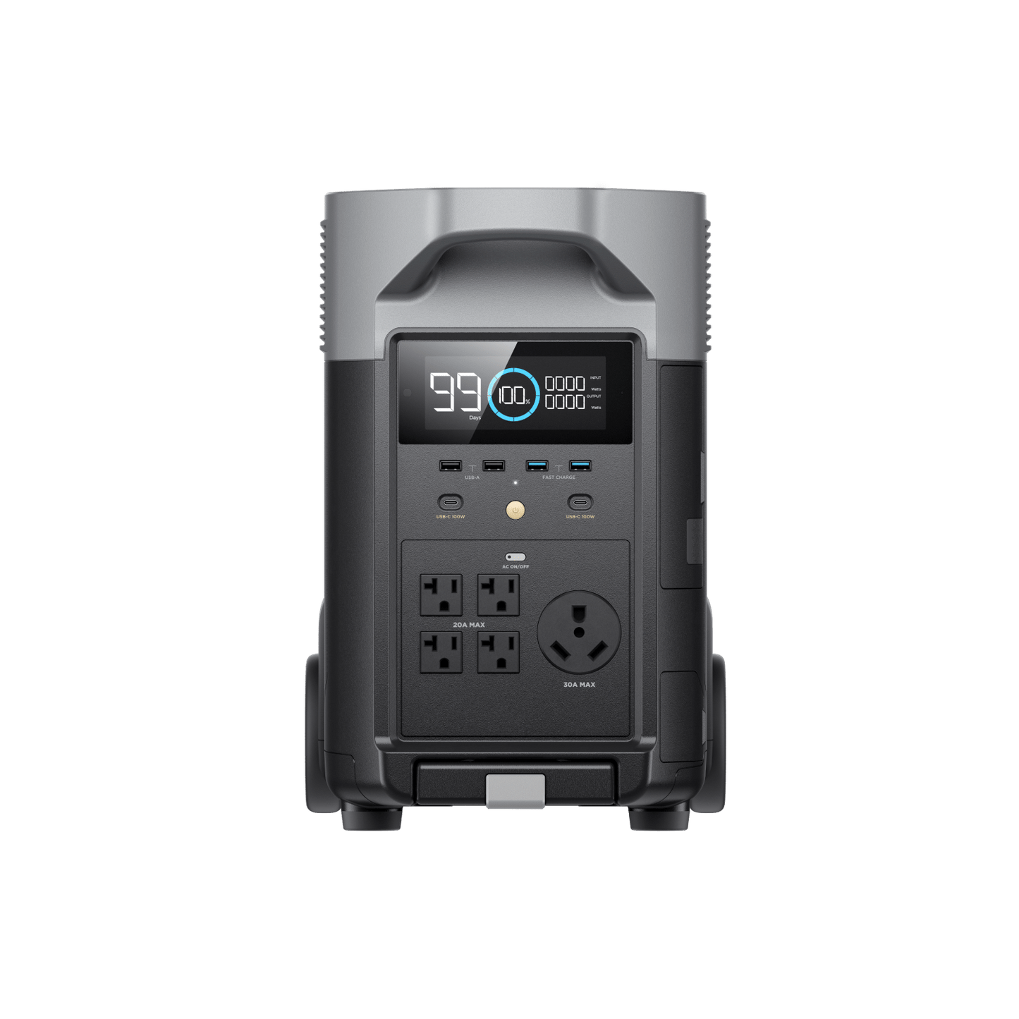 EcoFlow DELTA Pro Portable Power Station ports and display