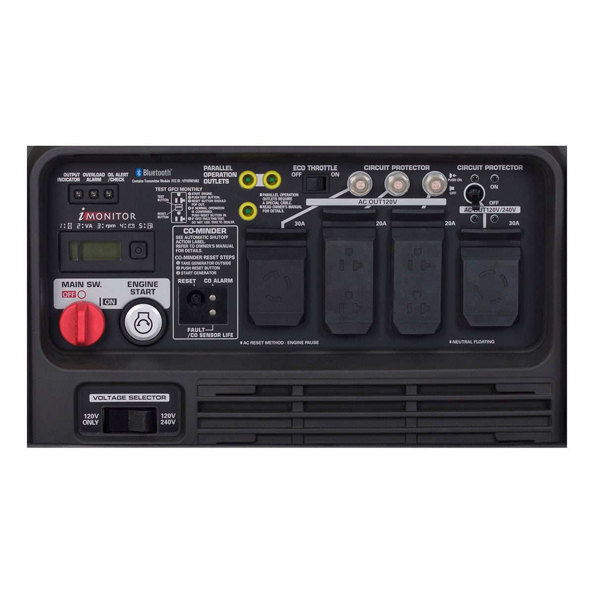 Honda EU7000is control panel and i-Monitor