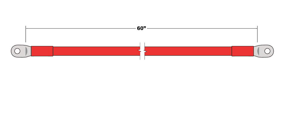 2/0 - 60" UL Cable (Red)