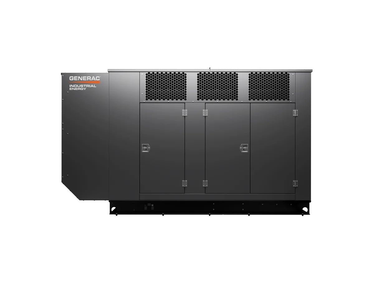 Generac Industrial Energy 100kW gaseous standby generator in weather-protected enclosure (Generac industrial product image via reseller)