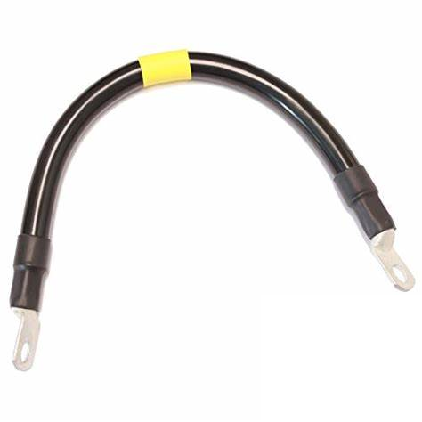 2/0 AWG 20" Black Battery Interconnect Cable 2 lugs — back view
