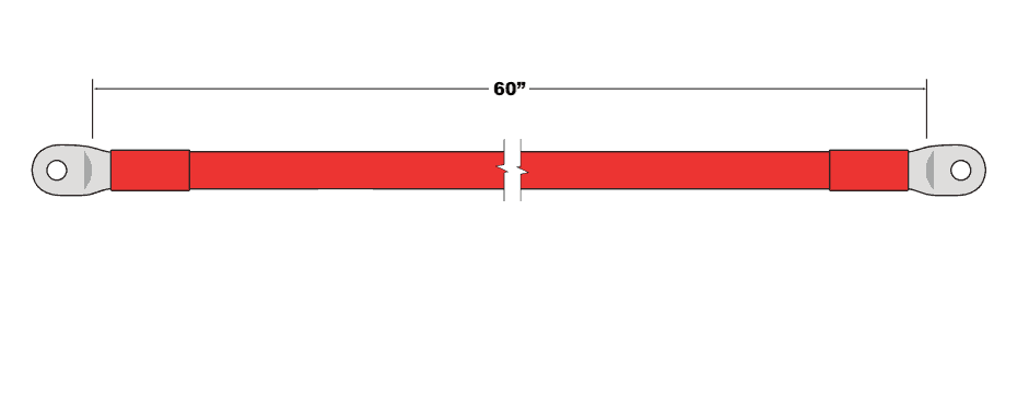 4/0 - 60" UL Cable (Red)