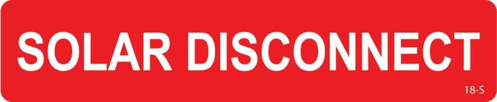 Warning - Solar Disconnect