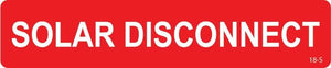 Warning - Solar Disconnect