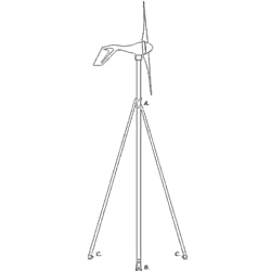 Primus Windpower Sternmount Air Marine Tower Kit for Air X or Air Breeze
