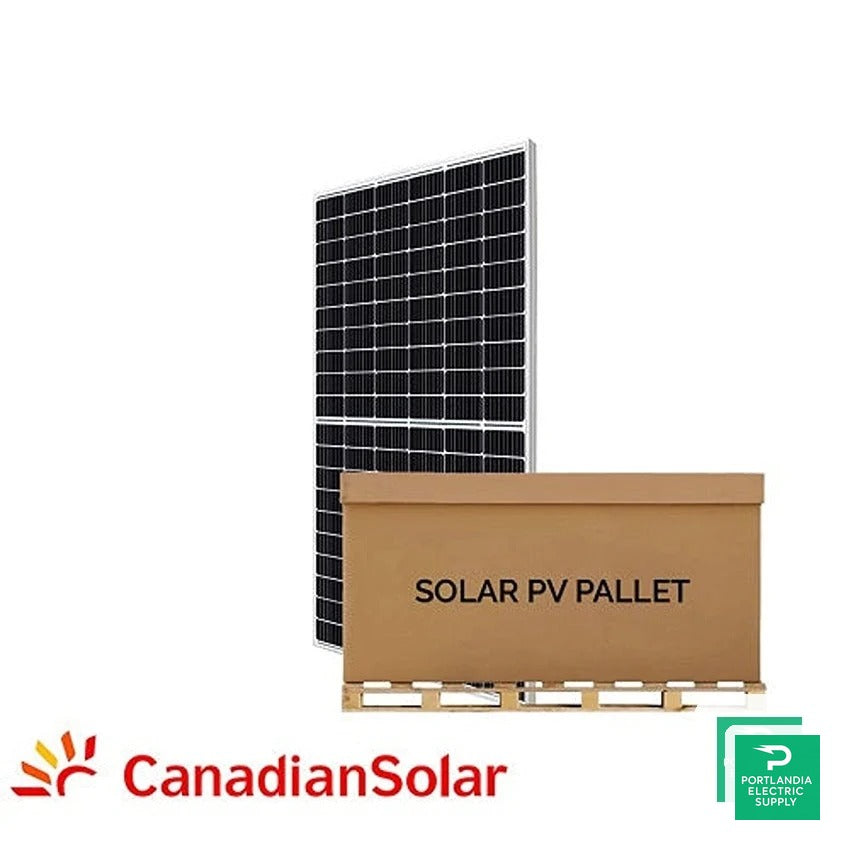 Canadian Solar HiKu CS3W 445W Silver Frame 144 Mono Cells Solar Panel (Pallet of 27 Modules) - CS3W-445-Pallet — front view