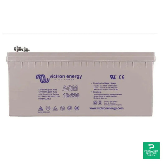 Victron 12V/220Ah AGM Deep Cycle Battery - BAT412201084 — front view