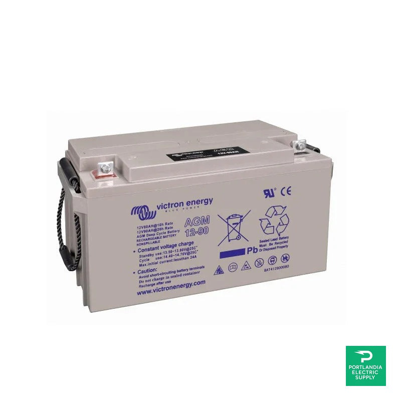 Victron 12V/90Ah AGM Deep Cycle Battery - BAT412800084 — front view