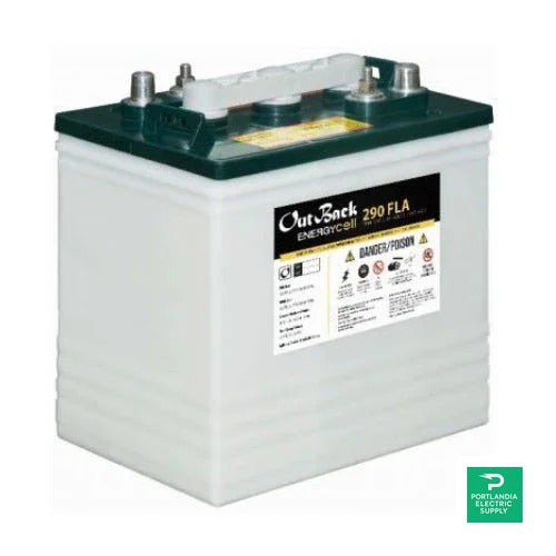 Outback Power EnergyCell 6 Volt 290Ah Deep Cycle Flooded Battery - 290FLA — front view
