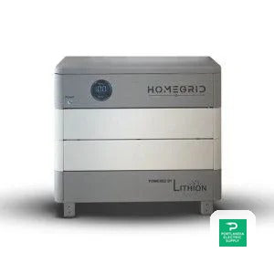 HomeGrid Stack'd Series 9.6kWh/8.6kW 48V Lithium Iron Phosphate 2 Battery Modules - HG- 2-Stack — side angle