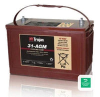 TROJAN 100AH 12V AGM Battery - 31-AGM — front view