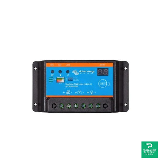 Victron BlueSolar PWM-Light 12/24V-5A Charge Controller - SCC010005000 — front view