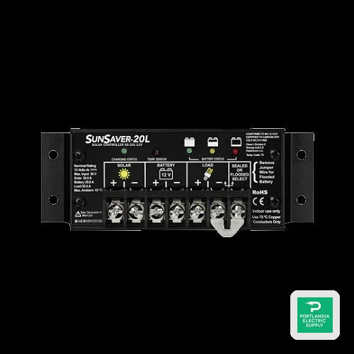 Morningstar Sunsaver 12VDC PWM Charge Controller - SS-20L-12V 20A — front view