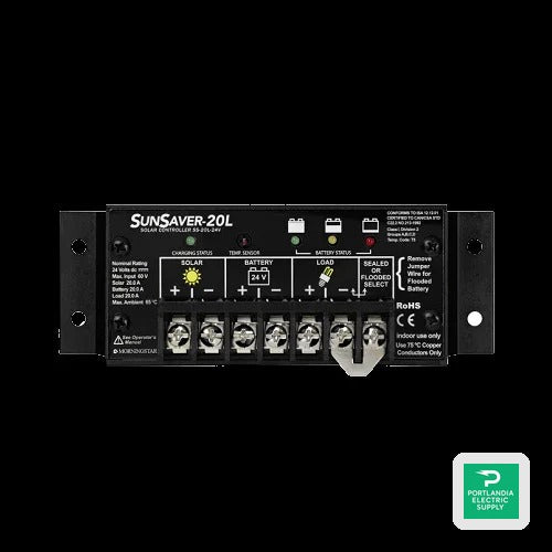Morningstar Sunsaver PWM Charge Controller - SS-20L-24V 20A 24VDC — front view