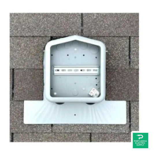 Gray Soladeck flashed PV roof-mount combiner/enclosure 600VDC 120 amp - 0799-2G — front view