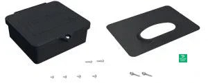 Quick Mount The roof-mount JayBox comes with a JayBox a flashing and two deck screws. - QM-JBX-RF01-B1 — side angle