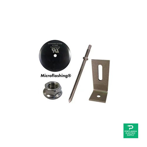 QuickBOLT Microflashing 3 In With 5 1/4 In Hanger Bolt And Flanged Hex Nut - 17667SS — front view