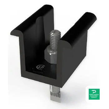 Unirac Solarmount Dark Mid Clamp 30-51mm - 302030D — side angle