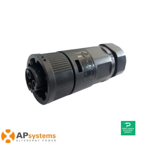 APsystems AC Connector - F - 12AWG AC Cable Connector - Female - 25A () - 2300532032 — front view