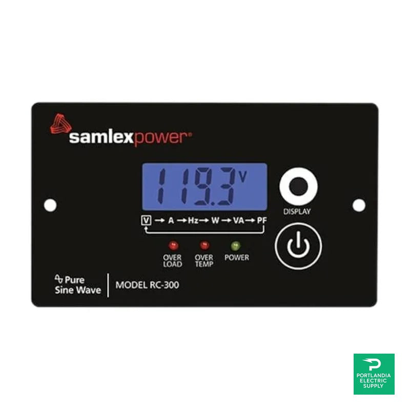 Samlex Remote Control for use with PST Series inverters 1500W 2000W and 3000W Comes with 25A cable - RC-300 — front view