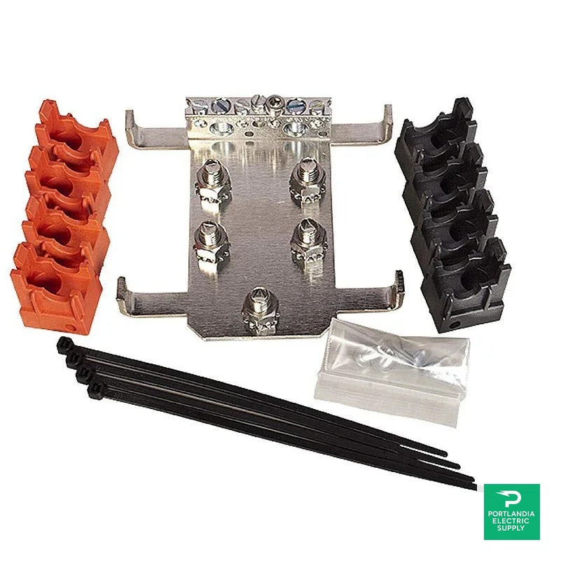 MidNite Five 5/16 studs for battery connections. Comes with auxili - MNBIGBUSBAR — front view