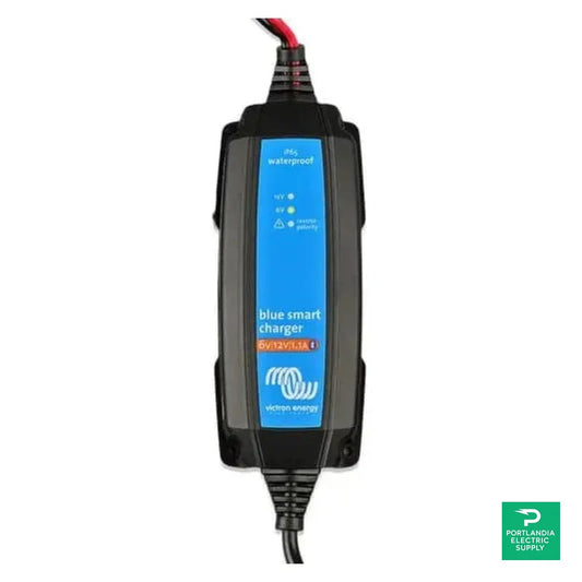 Victron Blue Smart IP65 Charger 6V/12V-1.1 + DC Connector - BPC120134124R — front view