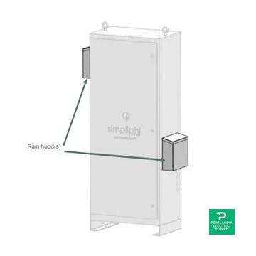 SimpliPhi Rain Hoods for BOSS.12- For Outdoor Installations - RH-1010 — front view