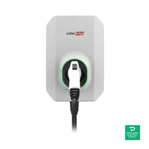 SolarEdge 40A 240VAC AC Level 2 Smart EV Charger w/ 25ft Cable & Holder - SE-EV-SA-KIT-LJ40P — front view
