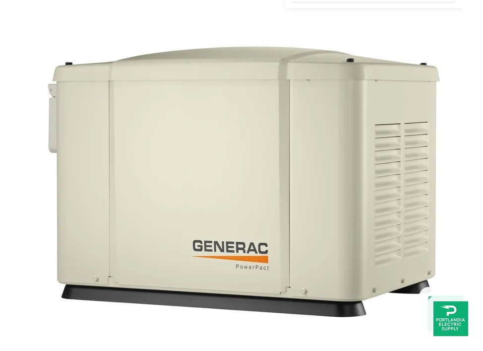 Generac Powerpact 7.5Kw Home Backup Air-Cooled Gas Engine Generator in Steel Enclosure - G006998-1 — front view