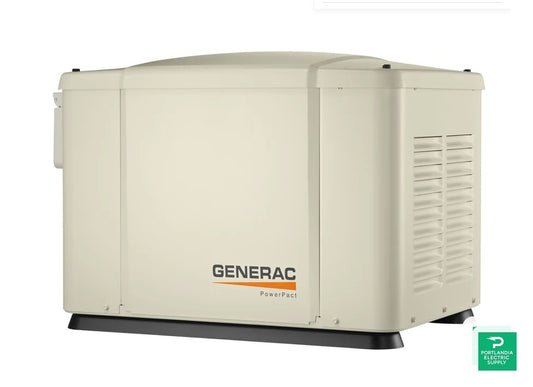 Generac Powerpact 7.5Kw Home Backup Air-Cooled Gas Engine Generator in Steel Enclosure - G006998-1 — front view