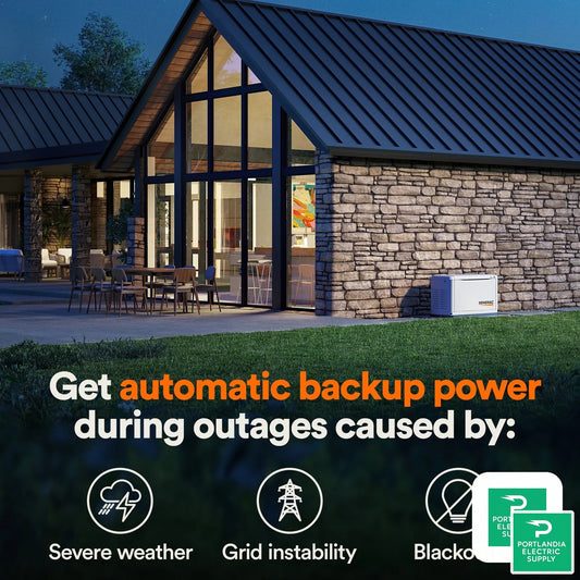 Generac Guardian 26Kw Home Backup Air-Cooled Gas Engine Generator in Aluminum Enclosure - G007290-0 — front view