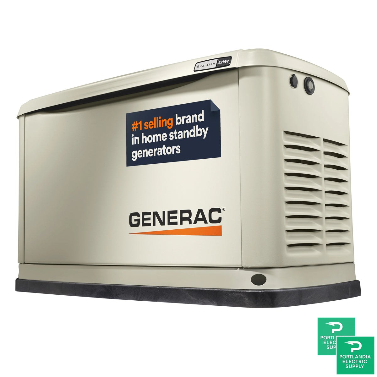 Generac Guardian 24KW Home Backup Air-Cooled Gas Engine Generator in Aluminum Enclosure - G007210-10 — front view