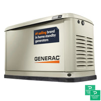 Generac Guardian 24KW Home Backup Air-Cooled Gas Engine Generator in Aluminum Enclosure - G007210-10 — front view