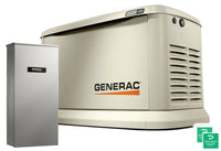 Generac Guardian 26Kw Home Backup Air-Cooled Gas Engine Generator in Aluminum Enclosure - G007291-0 — front view