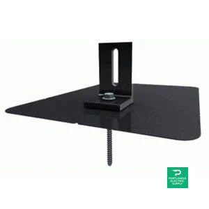 Quickmount Black 9 X 12inch Flashing With L-foot - QM-LM-01-B1 — side angle