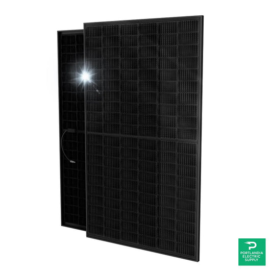 Philadelphia Solar 108 Half Cells Black/Black 440w Solar Panel - PS-MNB108-(HCBF)-440W — front view