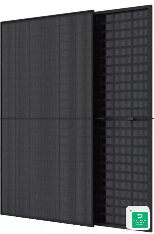 Trina 420W Solar Panel 144 Cell All-Black Bifacial TSM-420NE09RC.05 Clearance — front view