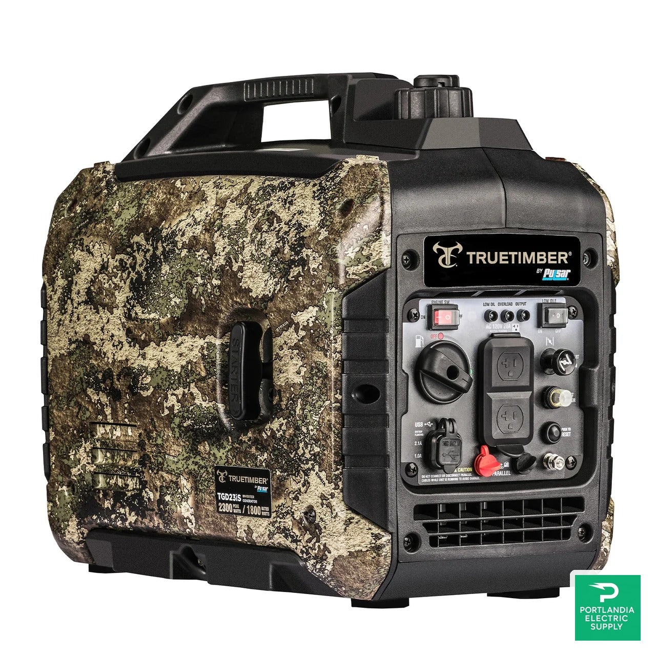 Pulsar True Timber Camo Portable Inverter Generator- TGD23iS — front view