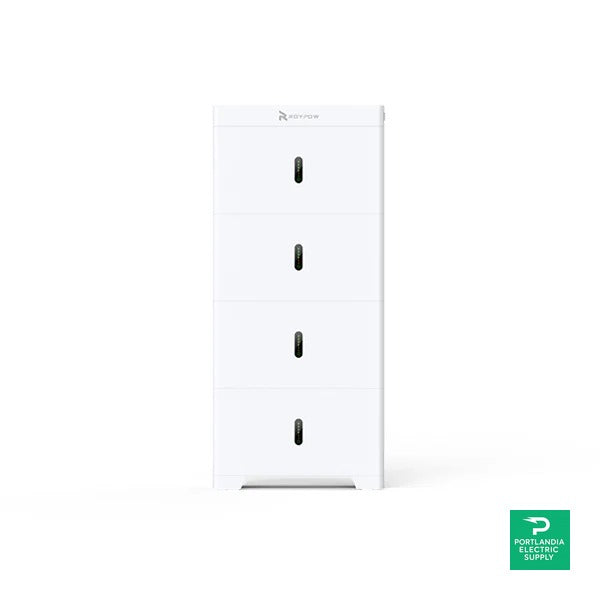 Roypow 15kWhRept A+ low-voltage battery pack of 5.12 kWh x 3 - RBmax5.1L4 — front view