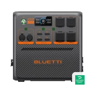 Bluetti AC240P Portable Power Station High-Capacity Battery Backup for Outdoor & Home Use – P-AC240P-US-GY-BL-010 — front…