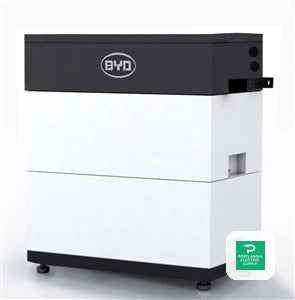 BYD Complete 5.12kWh system consisting of one BU and two B-Plus-H 2.5 battery modules Battery-Box H5.0 — front view